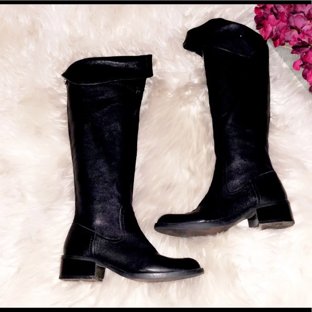 JESSICA SIMPSON Knee High Fold Over Leather Boot